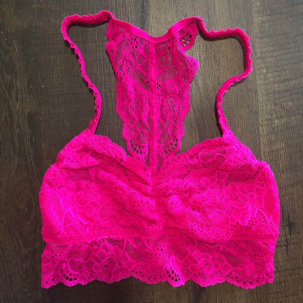 Victoria’s Secret PINK Hot Pink Lace Bralette XS